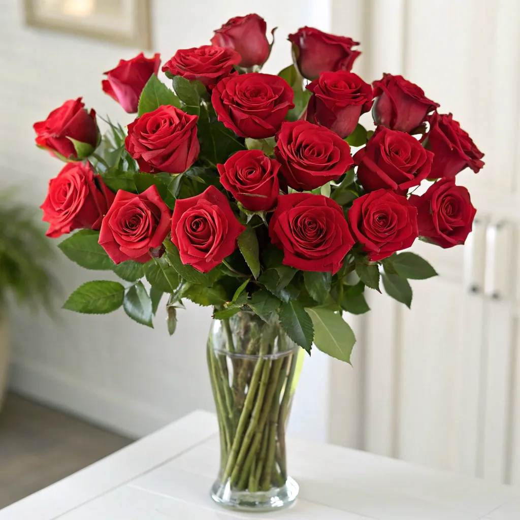 Elegant bouquet of red roses